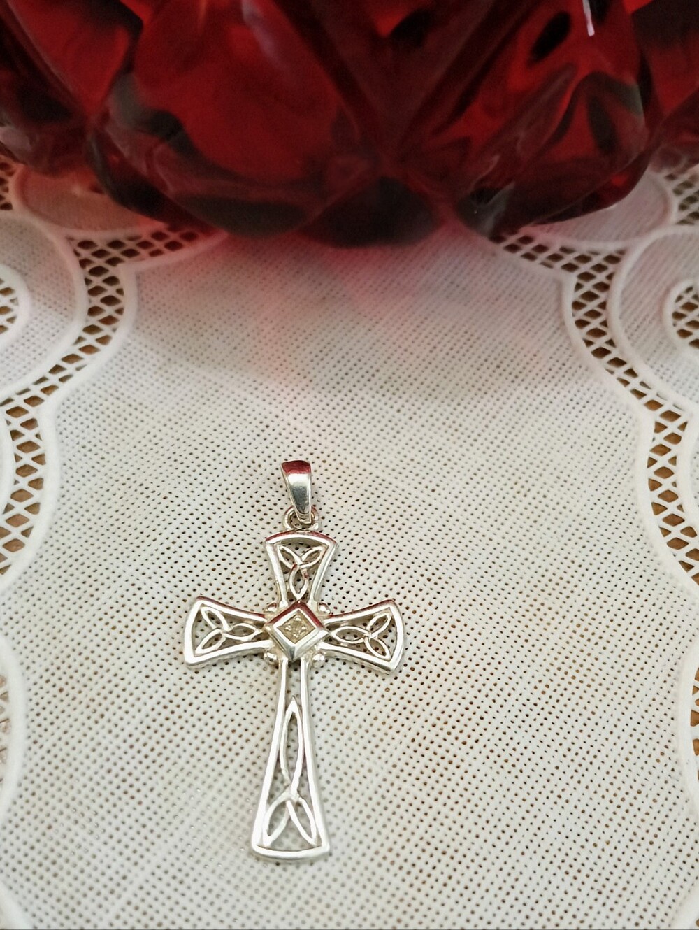 Sterling Silver Celtic Cross Pendant - Silver